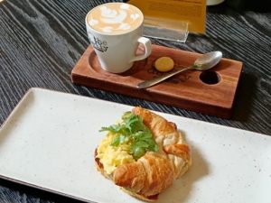 The Daily Coffee Café Nicolway | Egg & Avo Croissant with a Cappuccino For 1