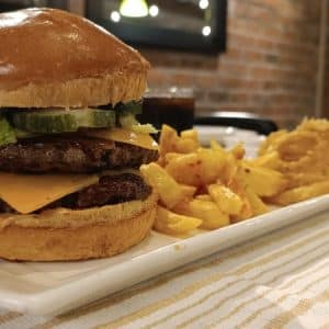 Cafe Evannah | Evanah's Signature DBL 200gr Cheese Burgers with Fries & Drinks for Two